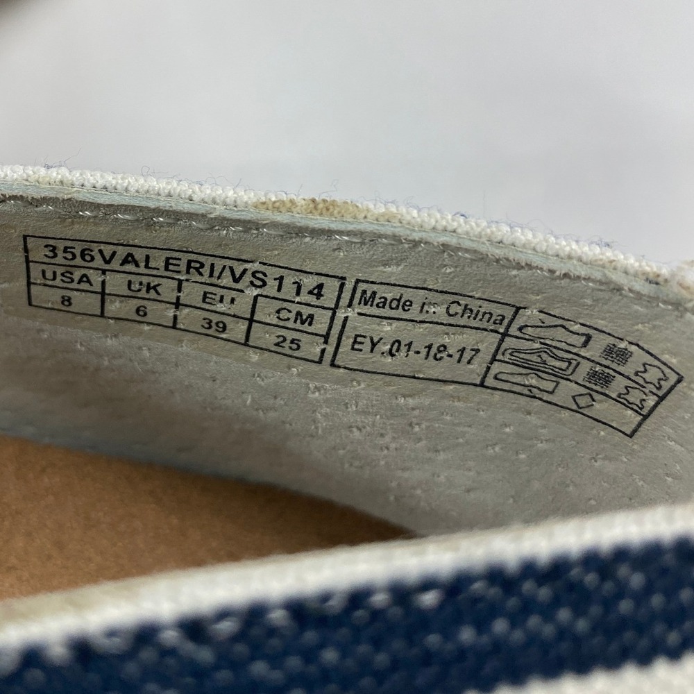 Vionic Vlerie Striped Espadrilles Flat Women's Size 8 Blue White Comfort - Picture 10 of 12